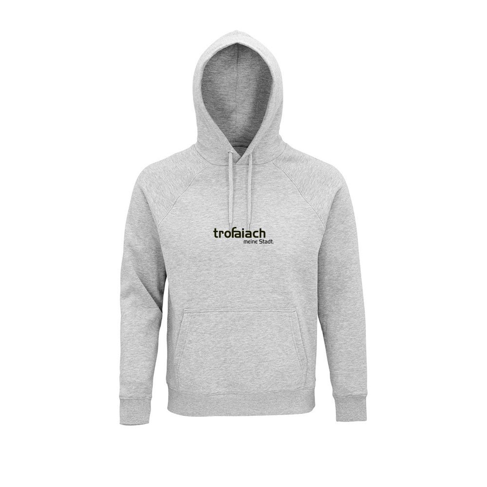 Hoodie Stellar Grau mit trofaiach-Schriftzug, Vorderansicht