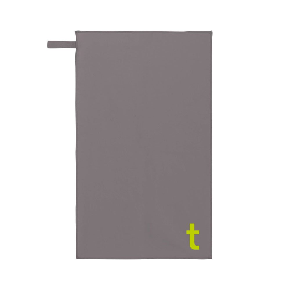 Handtuch Grau mit t-Logo, Vorderansicht