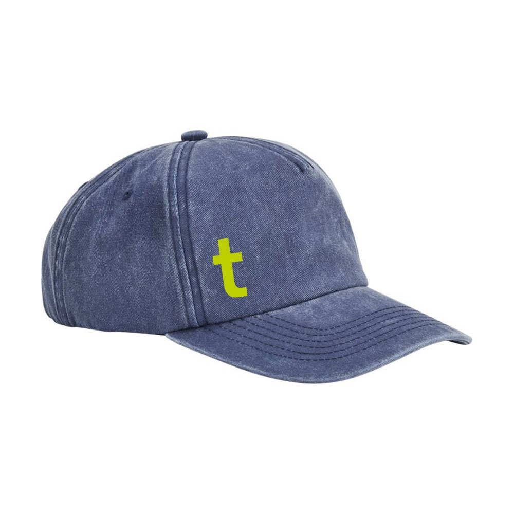 Kappe Beechfield Blau mit t-Logo, Vorderansicht