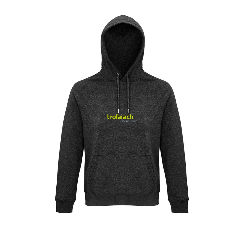 Hoodie Stellar Dunkelgrau mit trofaiach-Schriftzug, Vorderansicht