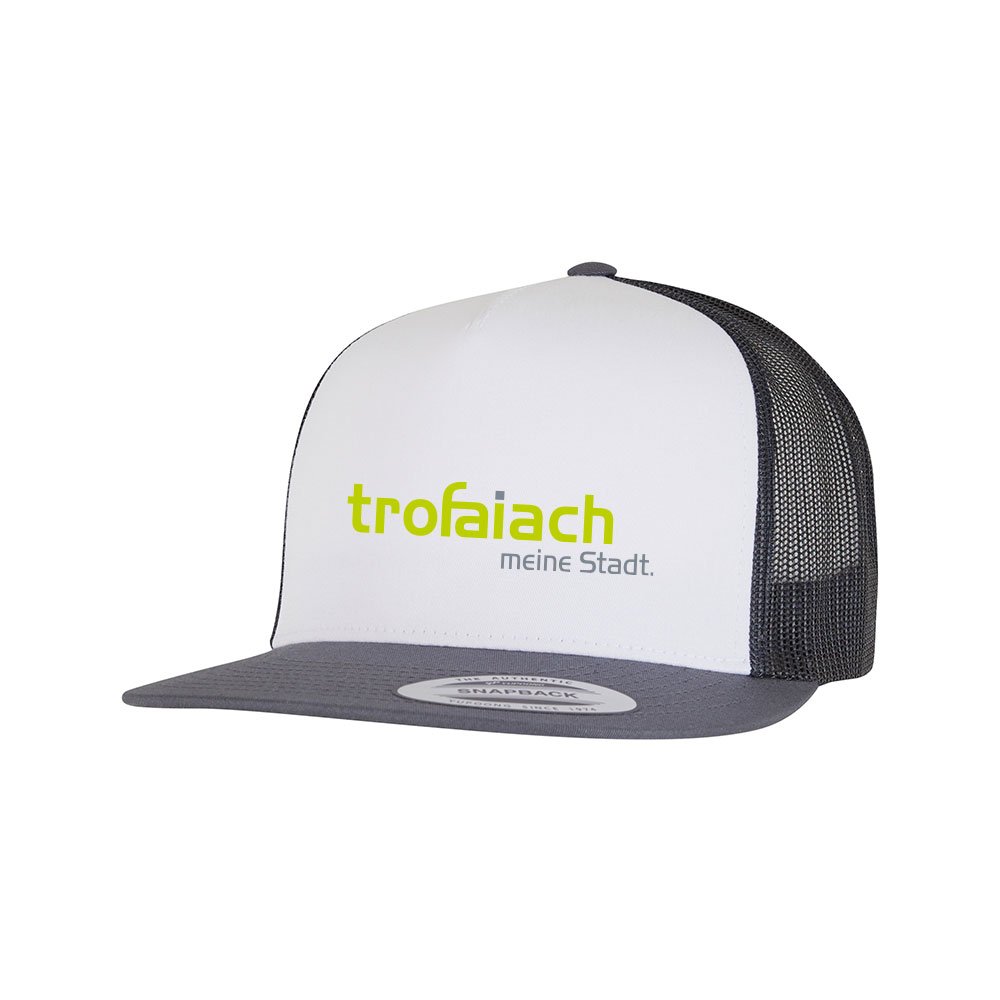 Kappe Flexfit Navy mit trofaiach-Schriftzug, Vorderansicht